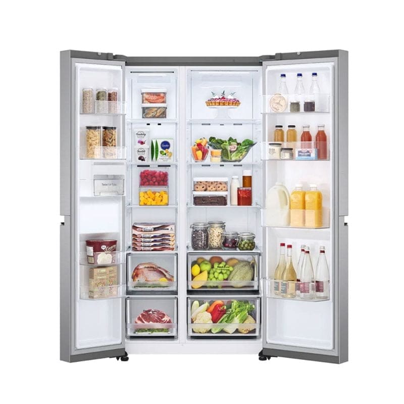 Two door open LG 24.5 Cu ft Side by Side Refrigerator RVS-B245PZ