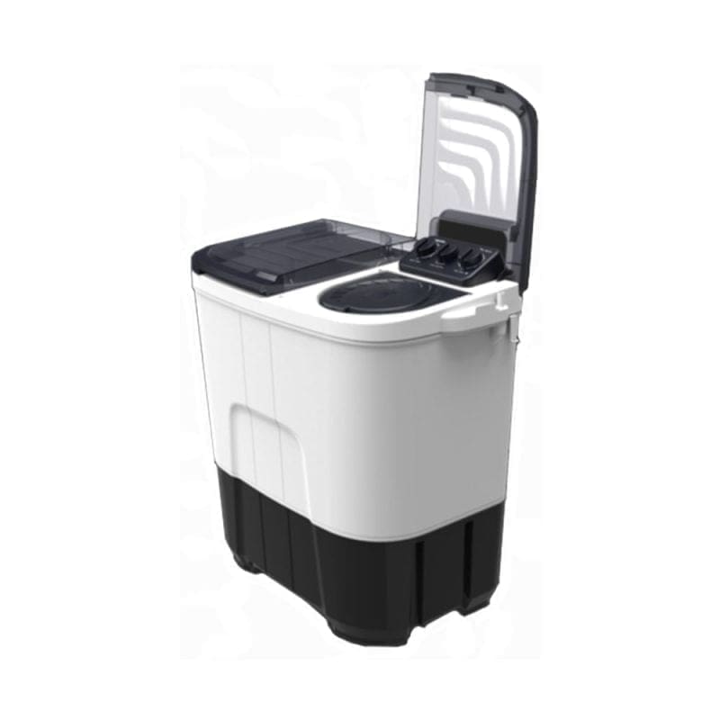 Panasonic 8.0 kg JUMBO HydroWash, Twin Tub Washing Machine Sideview and Open Top Lid