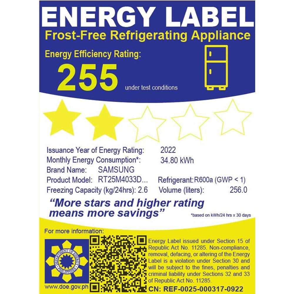 Samsung 9.1 cu ft Inverter Refrigerator RT25M4033DX/TC - Image 4