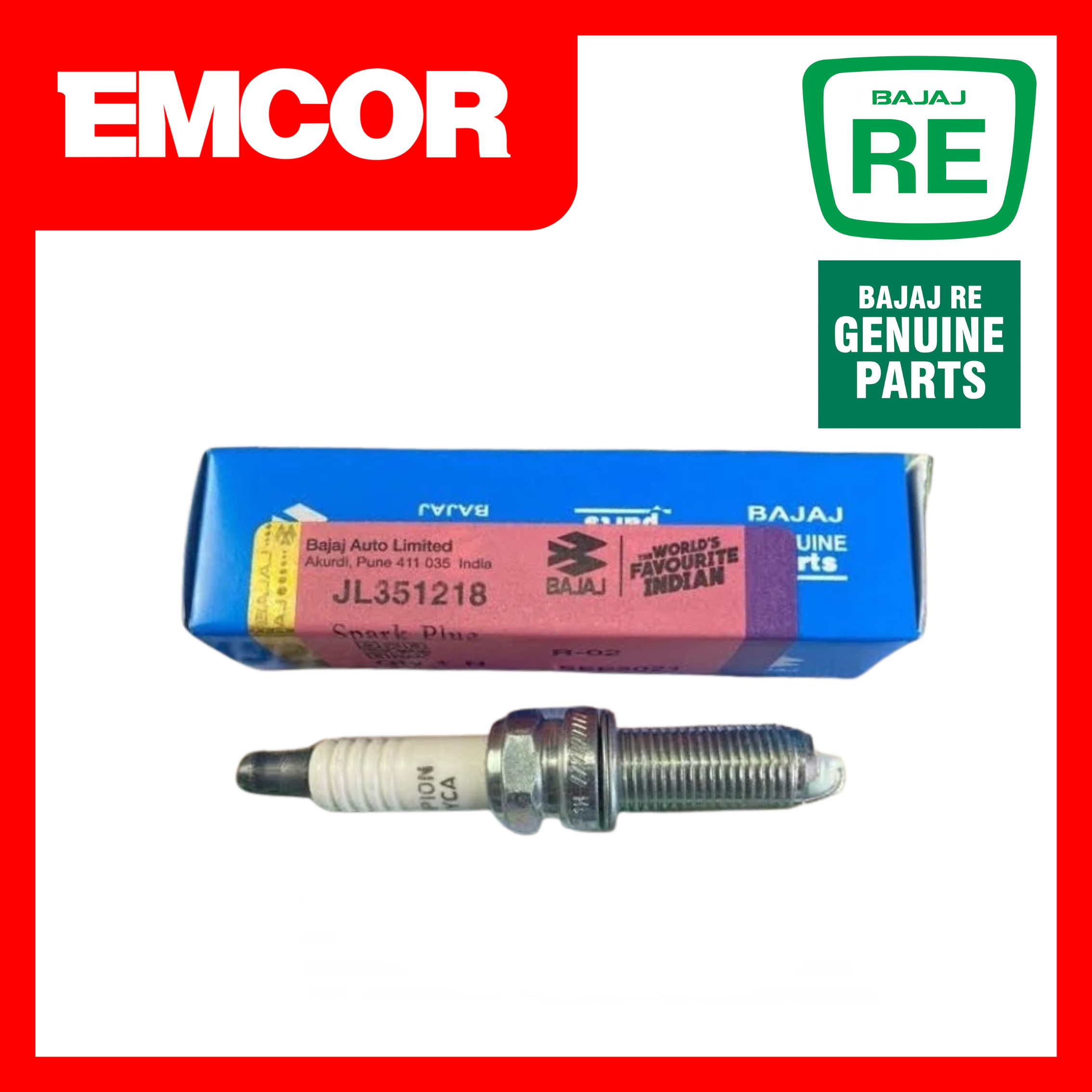 BAJAJ TRIWHEELER SPARK PLUG JL351218